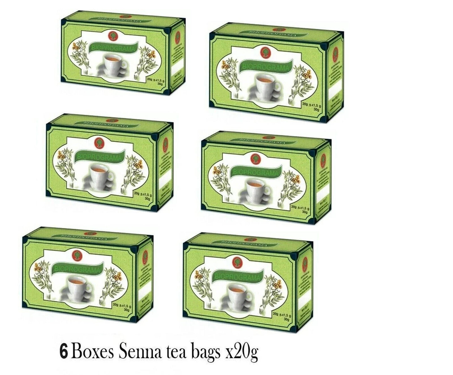 Senna Herbal Tea Bags –100% Natural Herbal Infusion –20–30g | 6 boxes+40g.gift