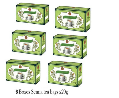 Senna Herbal Tea Bags –100% Natural Herbal Infusion –20–30g | 6 boxes+40g.gift