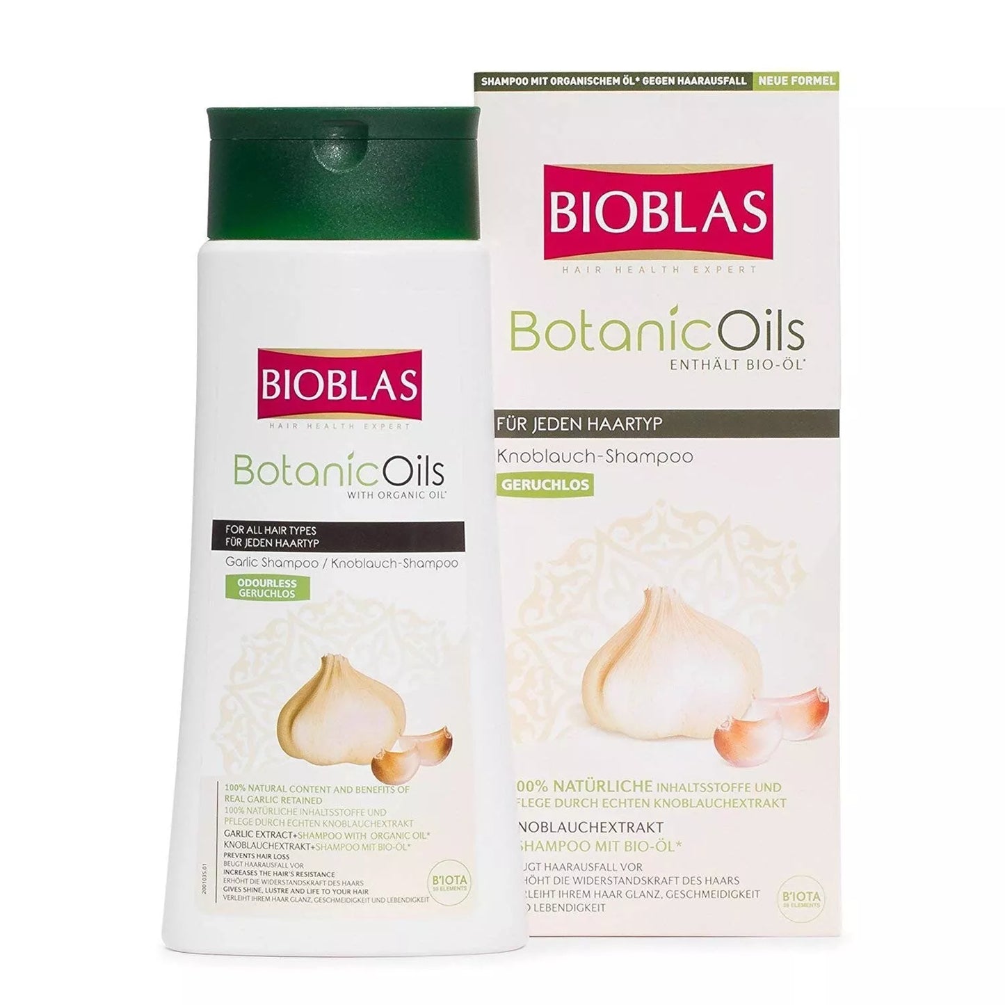 Bioblas botanic oils, garlic shampoo, odourless, dermatologically tested-360ml.
